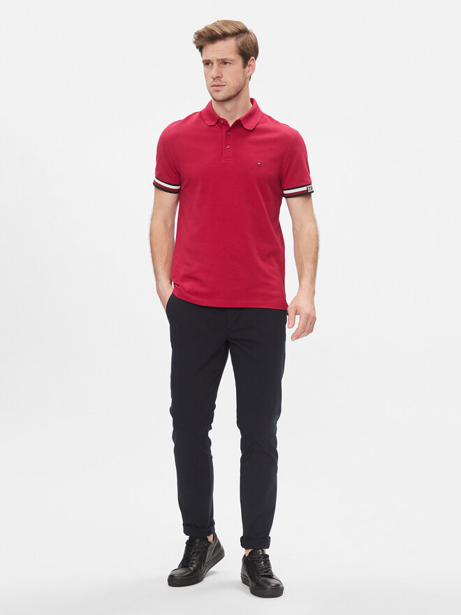 Tommy Hilfiger Tommy Hilfiger Poloshirt Monotype Flag MW0MW33585 Rot Slim Fit