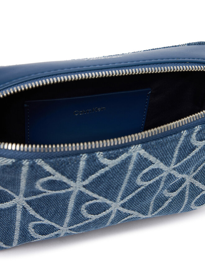 Calvin Klein Handtasche Calvin Klein Emblem Aop Denim Camera Bag LV04F3430G Blau