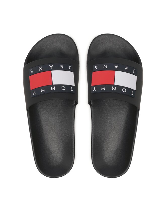 Tommy Jeans Nazouváky Tommy Jeans Flag Pool Sld Ess EN0EN02115 Černá