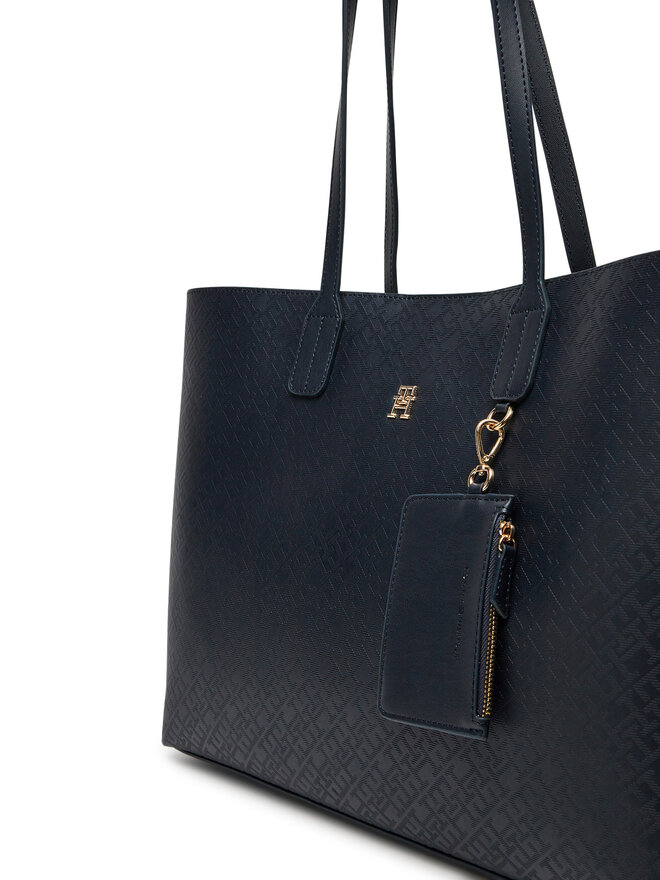 Tommy Hilfiger Τσάντα Tommy Hilfiger Th Distinct Tote Mono AW0AW17195 Σκούρο μπλε