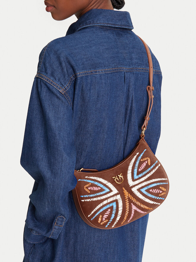 PINKO Kabelka PINKO Half Moon Mini Fl PE 25 PLTT 102790 A2IW Hnědá