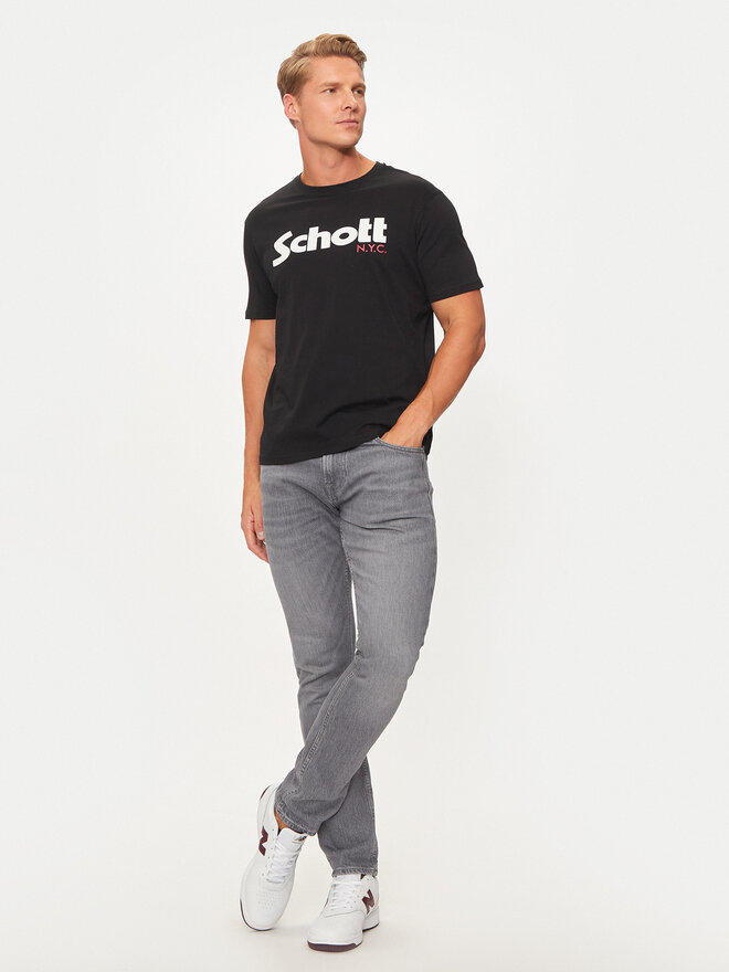 SCHOTT N.Y.C. SCHOTT N.Y.C. Marškinėliai TSLOGO Juoda Regular Fit