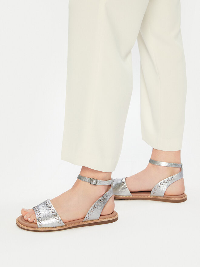 Clarks Sandały Clarks Maritime May 26176293 Srebrny