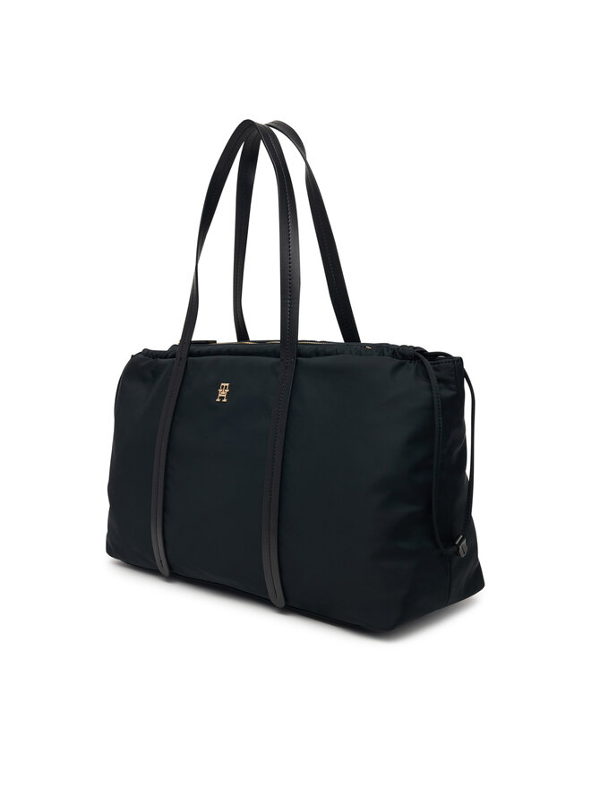 Tommy Hilfiger Handtasche Tommy Hilfiger Th Soft Nylon Hobo AW0AW18994 Schwarz