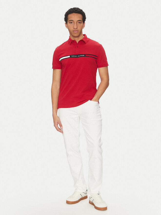 Tommy Hilfiger Tommy Hilfiger Poloshirt Chest Insert MW0MW38130 Rot Regular Fit