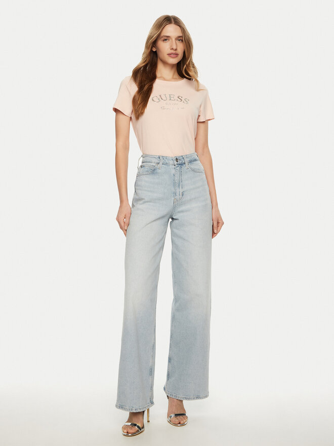 Guess Guess Marškinėliai V5RI16 J1314 Rožinė Regular Fit