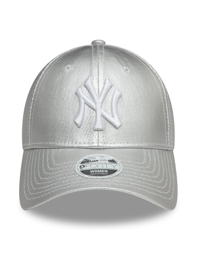 New Era Czapka z daszkiem New Era New York Yankees Met Denim 9Forty 60595374 Srebrny