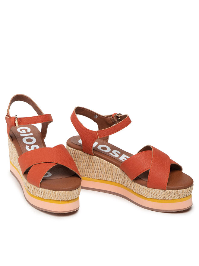 GIOSEPPO Damen Zhepe Espadrilles - Off-white Ledersandalen Mit Keilabsatz Aus Jute, 8,5cm