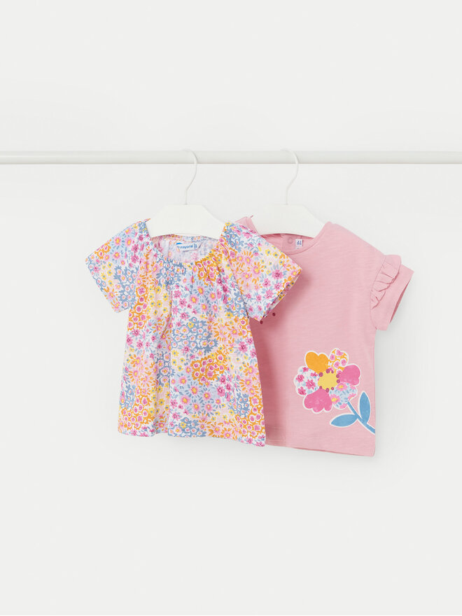 Mayoral Mayoral Σετ 2 T-Shirts 01008 Ροζ Regular Fit