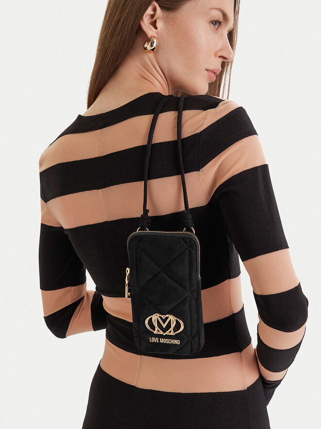 LOVE MOSCHINO Чантичка за телефон LOVE MOSCHINO JC5645PP0NKE0000 Черен