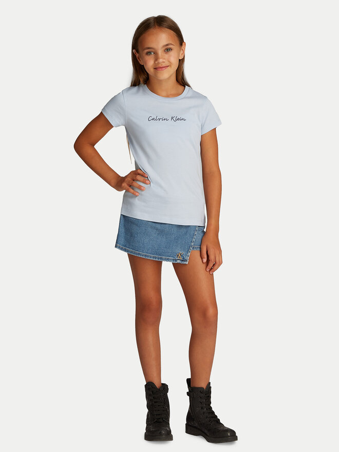 Calvin Klein Jeans Calvin Klein Jeans Camiseta Script Logo IG0IG02857 Celeste Slim Fit