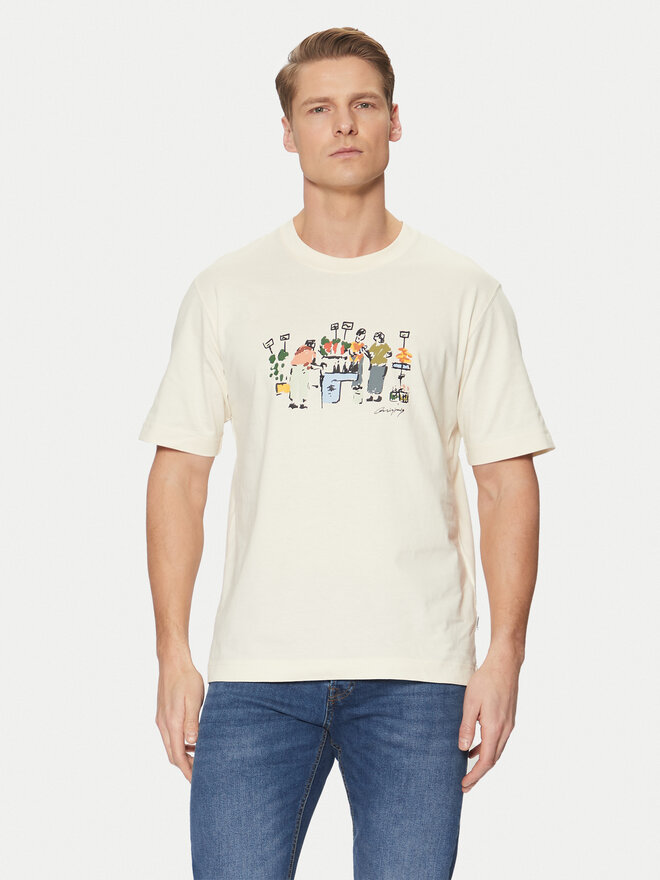 Jack&Jones Jack&Jones Majica Machester 12273549 Écru Relaxed Fit