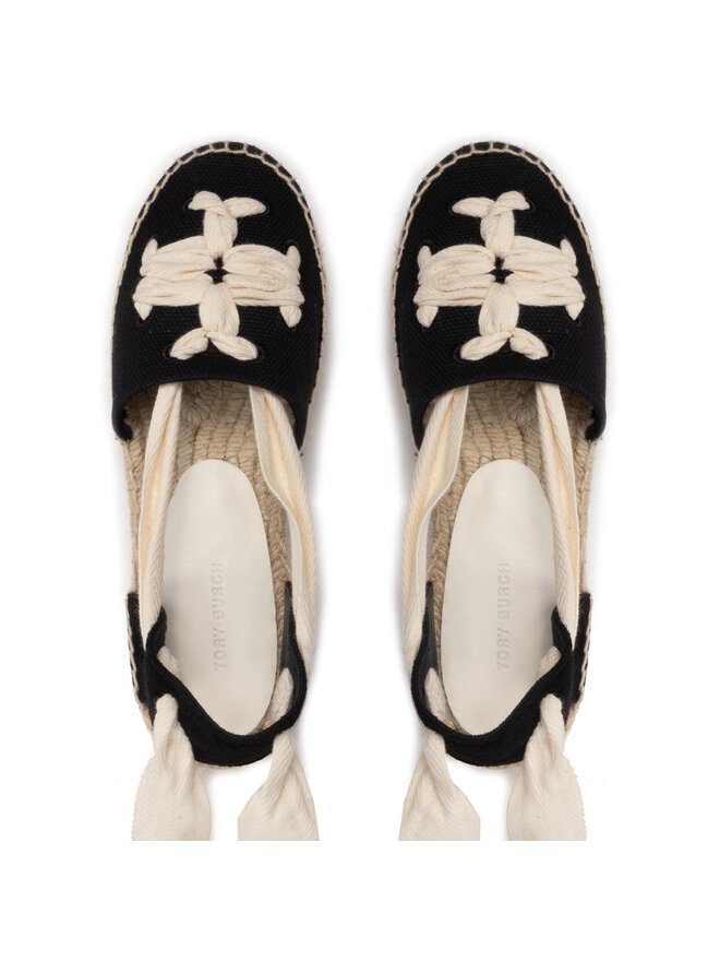 Tory Burch Еспадрили Tory Burch Woven Double Espadrille 140308 Черен