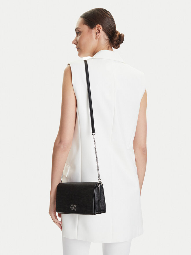 Calvin Klein Ročna torba Calvin Klein Ck Mini Chain Bag_Tex K60K613180 Črna