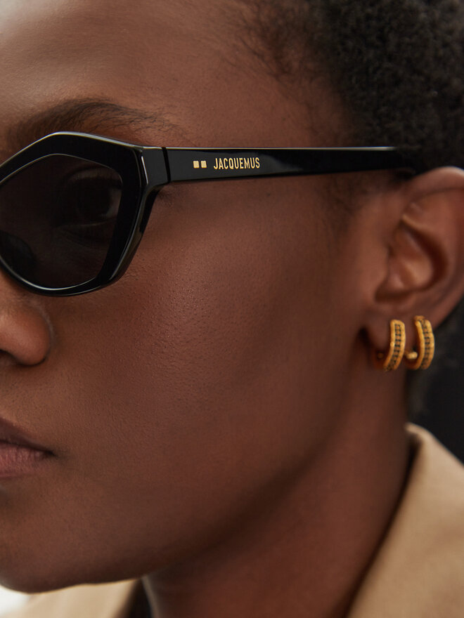 JACQUEMUS Okulary przeciwsłoneczne JACQUEMUS JAC42C1SUN Czarny