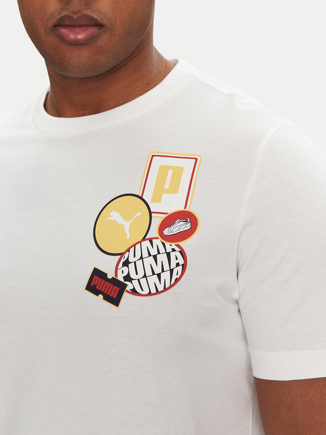 Puma Puma T-Shirt Graphics Icon 684829 Λευκό Regular Fit