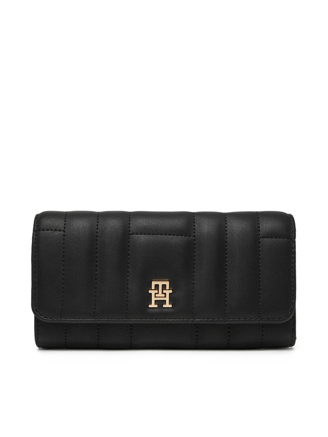 Tommy Hilfiger Μεγάλο Πορτοφόλι Γυναικείο Tommy Hilfiger Feminine Lrg Flap AW0AW17475 Μαύρο