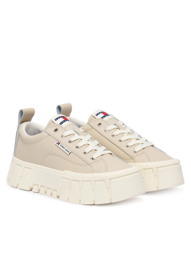 Tommy Jeans Sneakers Tommy Jeans Tjw Vulc Flatform Leather EN0EN03008 Beige