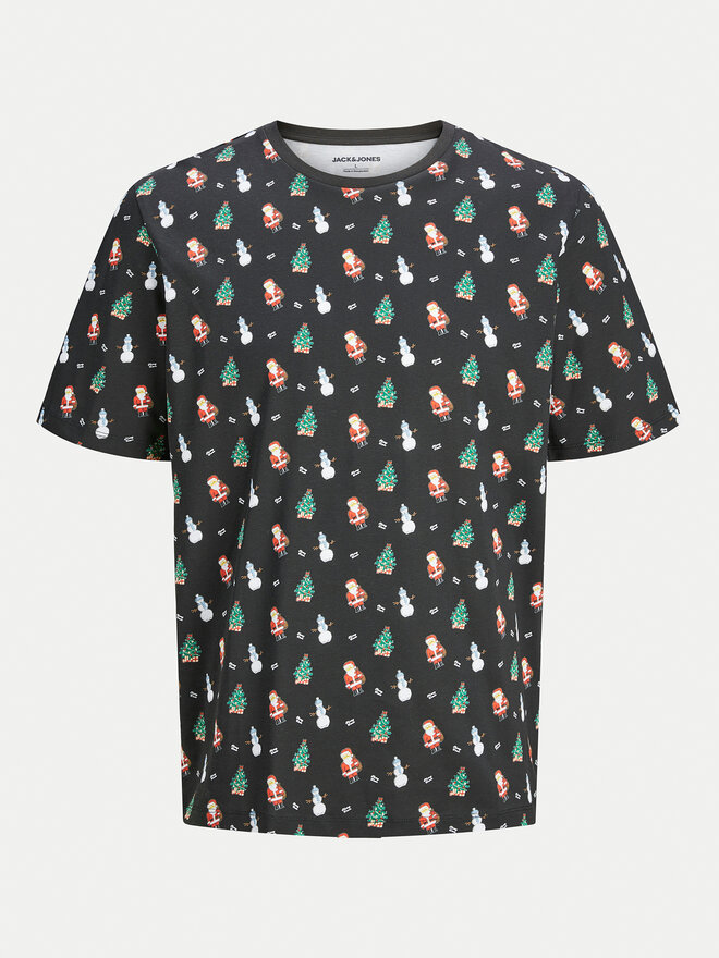 Jack&Jones Jack&Jones Marškinėliai Xmas Merry 12265399 Juoda Standard Fit