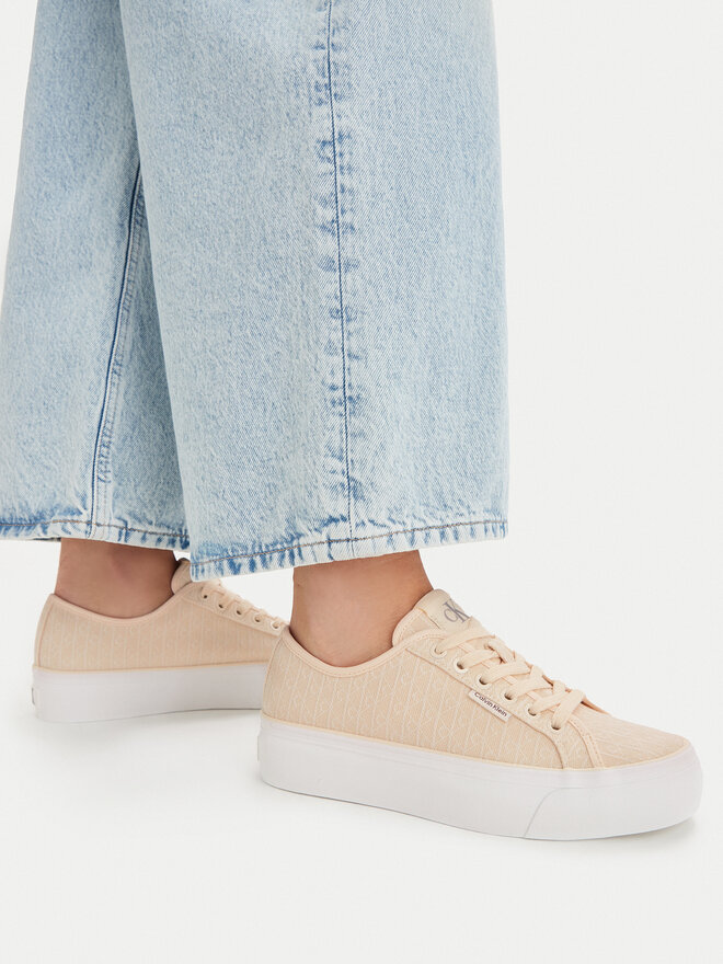 Calvin Klein Sneakers Calvin Klein Vulc Flatf Laceup Jaq Aop HW0HW03265 Hellgelb