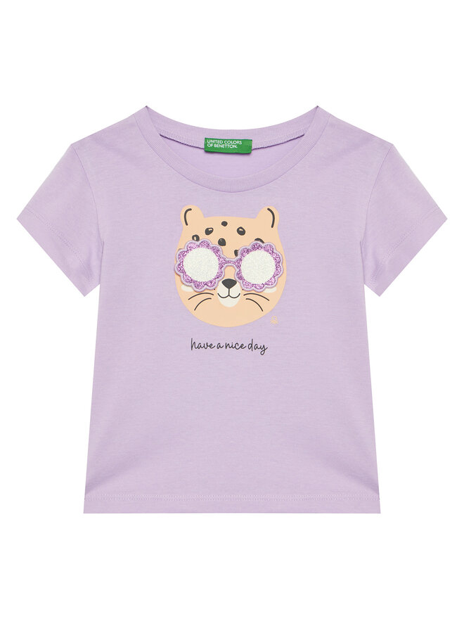 United Colors Of Benetton United Colors Of Benetton Camiseta 3096G10J8 Violeta Regular Fit