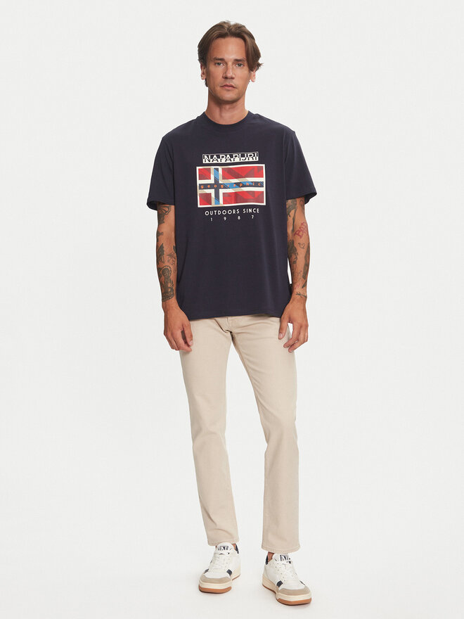 Napapijri Napapijri T-Shirt S-Dorees NP0A4IBE Dunkelblau Regular Fit