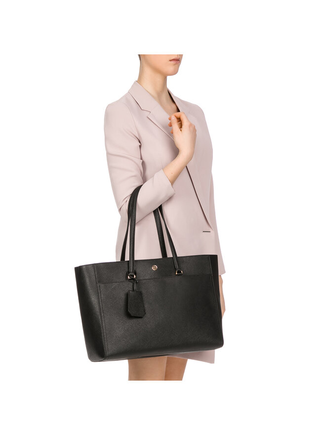 Tory burch black robinson tote shop