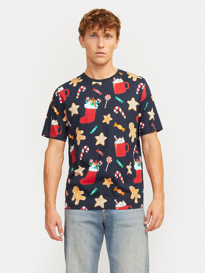 Jack&Jones Jack&Jones Póló Xmas Merry 12265399 Sötétkék Standard Fit