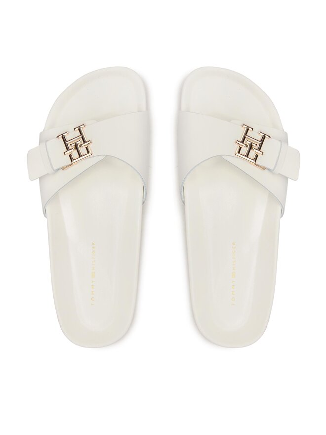 Tommy Hilfiger Pantoletten Tommy Hilfiger Th Mule Sandal FW0FW07134 Weiß