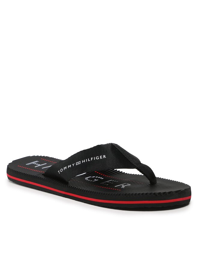 Tommy Hilfiger Japonki Tommy Hilfiger Massage Footbed FM0FM04474 Czarny