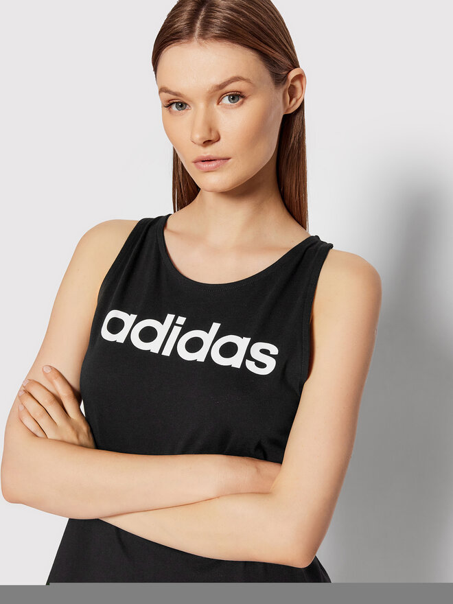 adidas adidas Τοπ Essentials Logo GL0566 Μαύρο Regular Fit