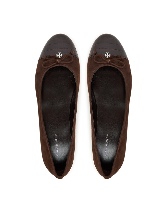 Tory Burch Балетки Tory Burch Cap-Toe Ballet 169866 Коричневий