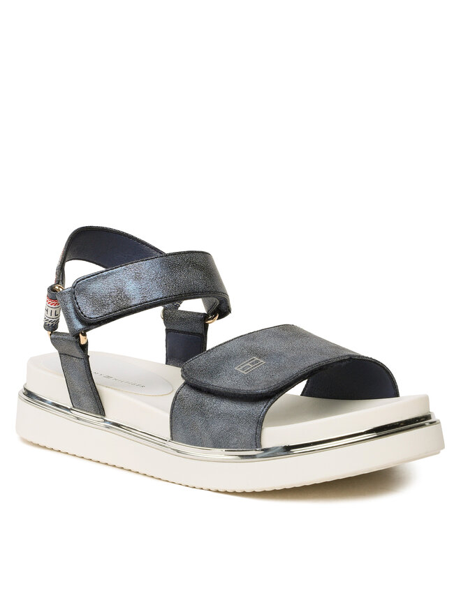 Tommy Hilfiger Szandál Tommy Hilfiger Platform Velcro Sandal T3A2-32760-0568 S Sötétkék