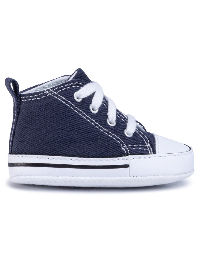 A-converse All Star Blue & White Polka Dot Canvas Sneakers