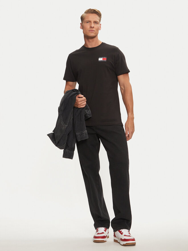Tommy Jeans Tommy Jeans Majica Essential Flag DM0DM20740 Črna Slim Fit