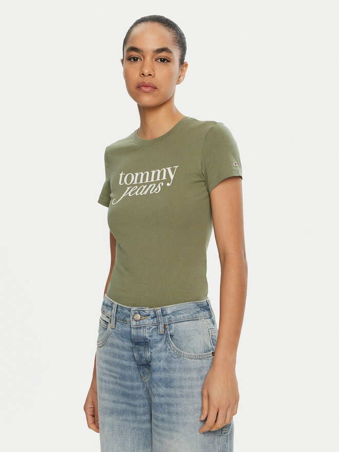 Tommy Jeans Tommy Jeans Camiseta Essential DW0DW19447 Verde Slim Fit