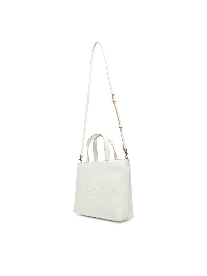 Calvin Klein Jeans Τσάντα Calvin Klein Jeans Sculpted Mini Ew Tote LV04K3111G Λευκό