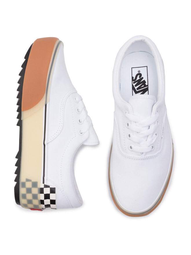 Vans era stacked white sneakers sale