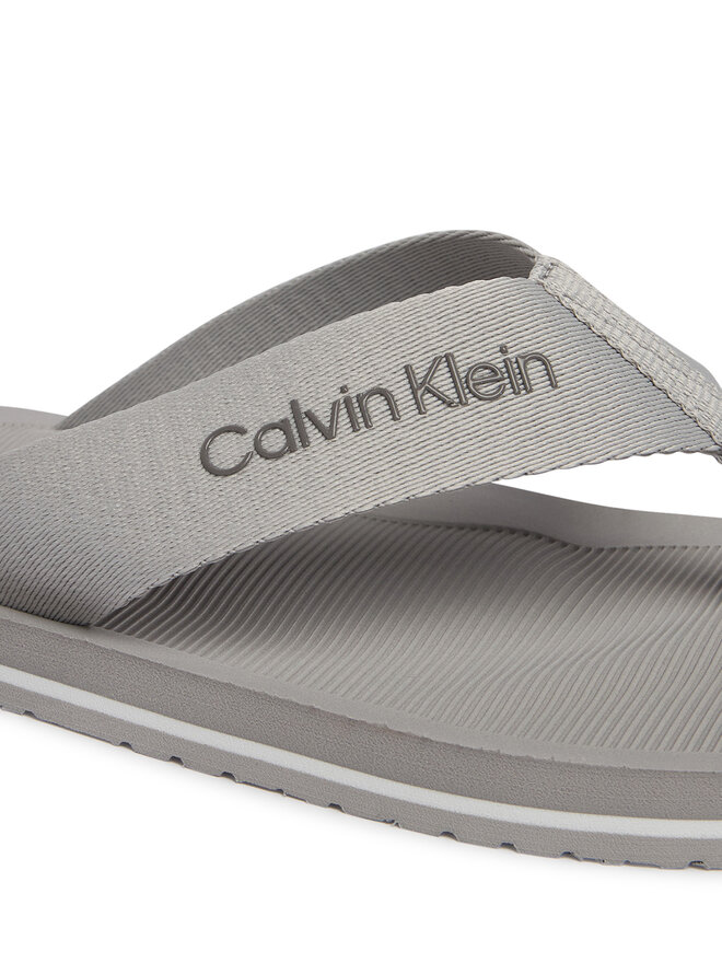 Calvin Klein Zehentrenner Calvin Klein Logo Webbing Strap HM0HM02106 Grau