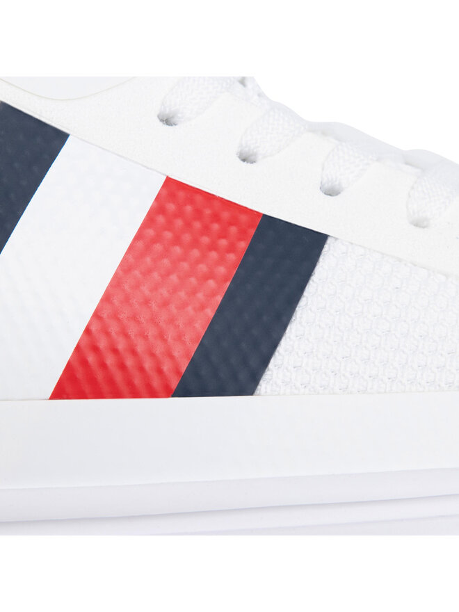 Tommy Hilfiger Sneakers Tommy Hilfiger Lightweight Stripes Knit Sneaker FM0FM02689 Weiß