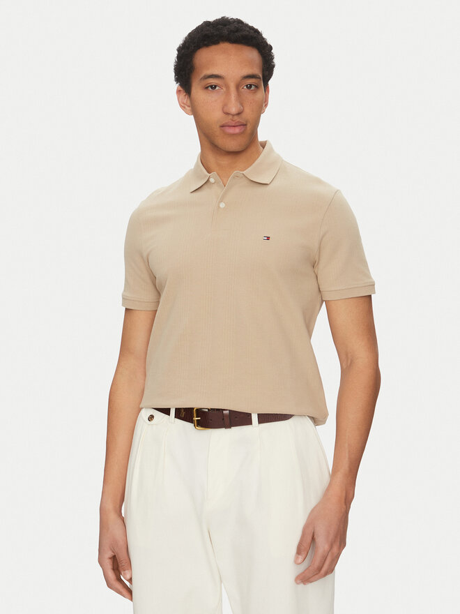 Tommy Hilfiger Tommy Hilfiger Polo Vertical MW0MW38951 Μπεζ Regular Fit
