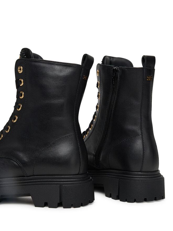 Elisabetta Franchi Pohodni čevlji Elisabetta Franchi Lace-Up Bootie F4A5-E0411-1251 S Črna