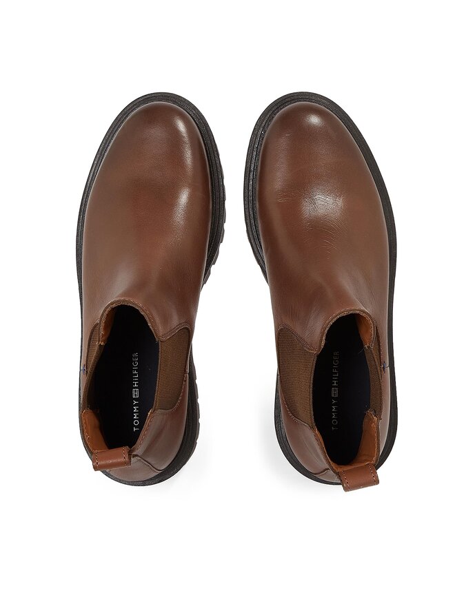 Tommy Hilfiger Боти тип челси Tommy Hilfiger Premium Casual Chunky Lth Chels FM0FM04755 Кафяв