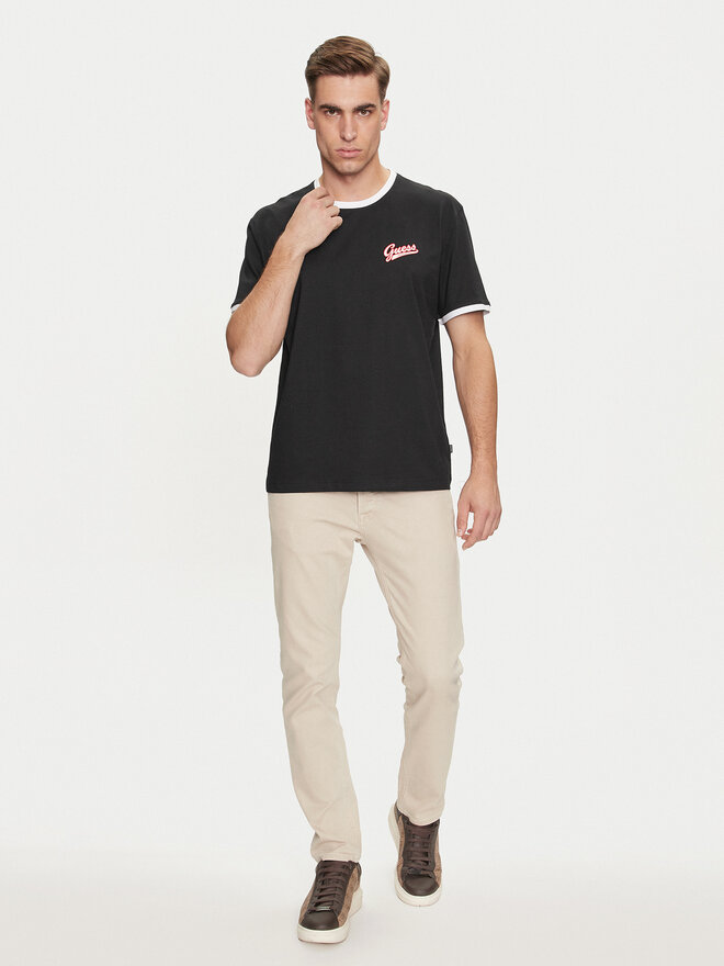 Guess Jeans Guess Jeans Póló M4YI43 K8FQ4 Fekete Regular Fit
