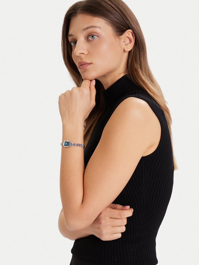 Daniel Wellington Ρολόι Daniel Wellington Quadro Mini Reflection DW00100846 Ασημί