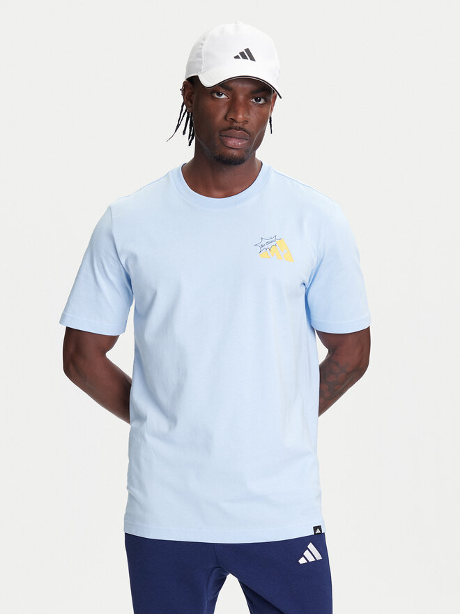 adidas adidas T-shirt Food Grilled Cheese Graphic JM6460 Svijetloplava Regular Fit