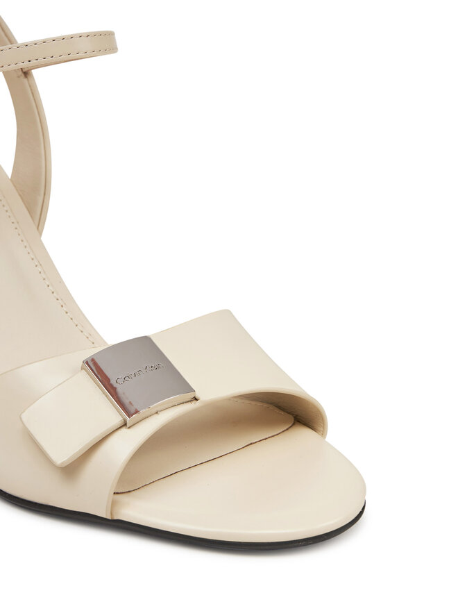 Calvin Klein Sandalen Calvin Klein Heel Sandal 85 W/Ck Hw - Lth HW0HW02485 Écru