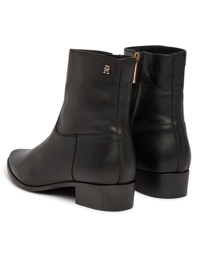 Tommy Hilfiger Stiefeletten Tommy Hilfiger Leather Ankle Boot W Zip FW0FW09921 Schwarz