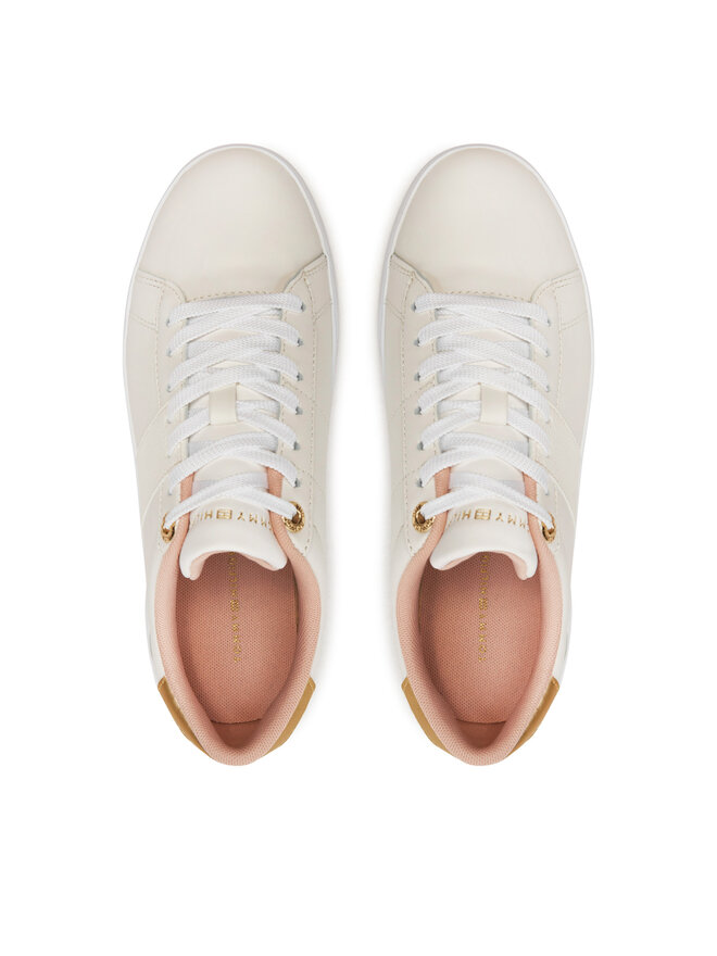 Tommy Hilfiger Sneakersy Tommy Hilfiger Chic Panel Court Sneaker FW0FW07998 Écru