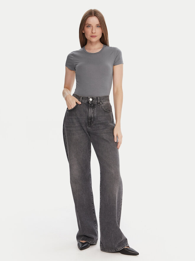 Gina Tricot Gina Tricot Póló 21287 Szürke Slim Fit